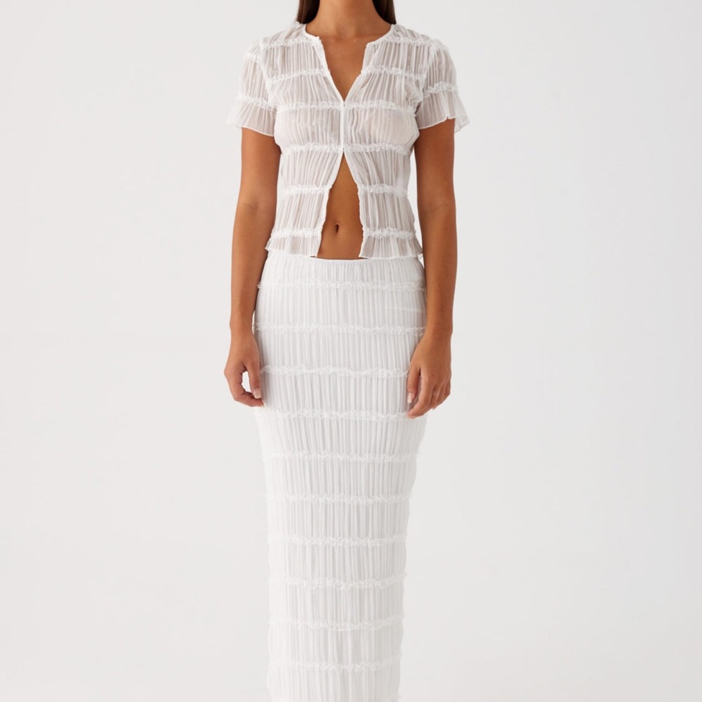 Peppermayo White Textured Two-Piece Set